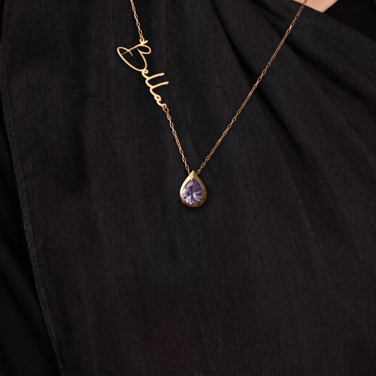Birthstone Name Necklace