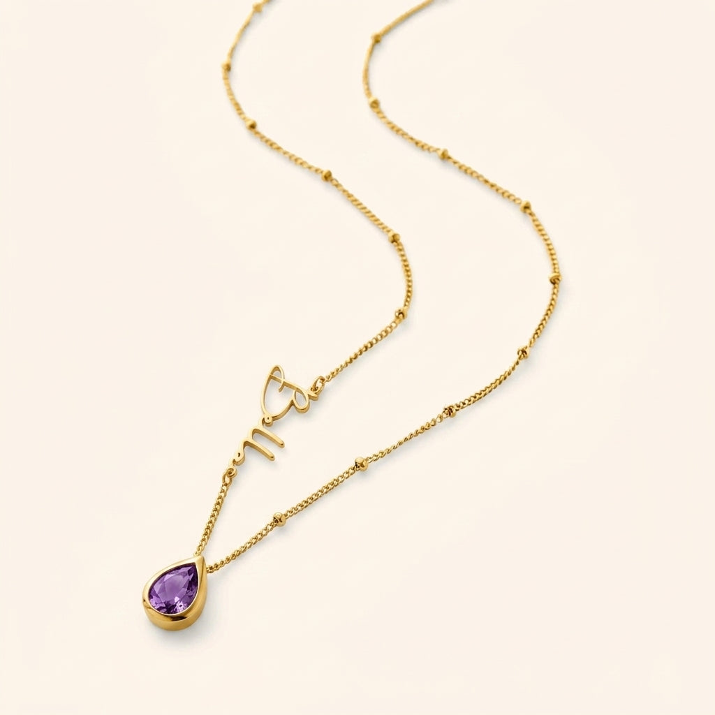 Birthstone Name Necklace